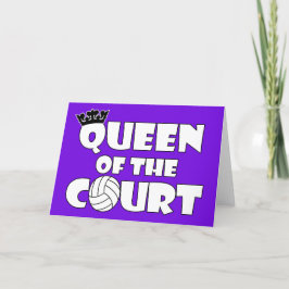 Girls Volleyball Queen of the Court Custom Color Dankeskarte