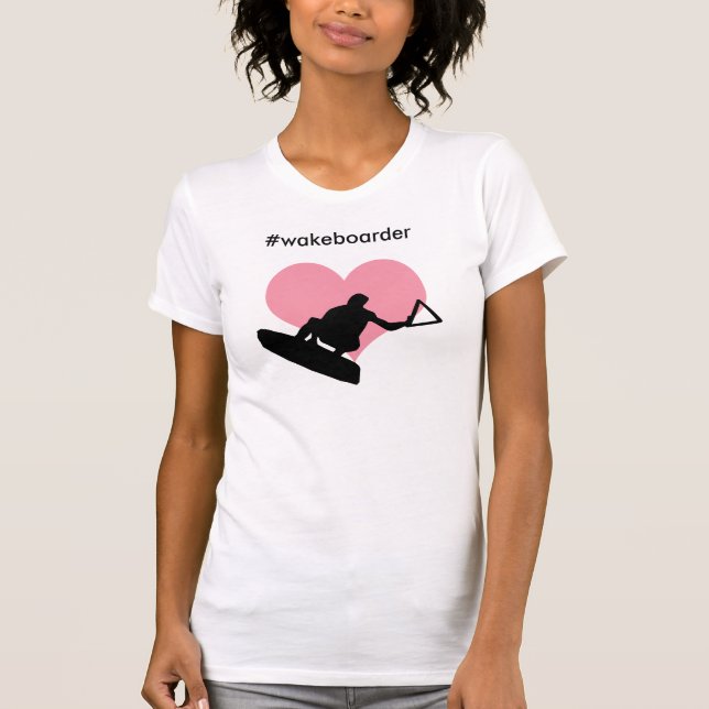 Girls Wakeboarder tee - Liebe Hashtag Wakeboarding (Vorderseite)