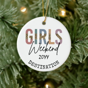 Girls Weekend Cheetah Print Girls Tour Keramik Ornament