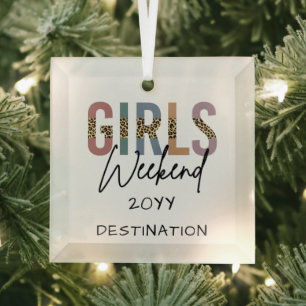 Girls Weekend Cheetah Print Girls Tour Ornament Aus Glas