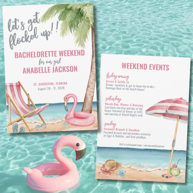 Girls Weekend Funny Beach Einladung (Funny Beach Bachelorette Party Weekend Invitation)