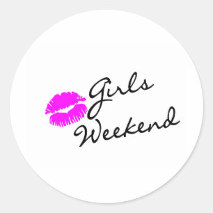 Girls Weekend (Kiss Blk) Runder Aufkleber