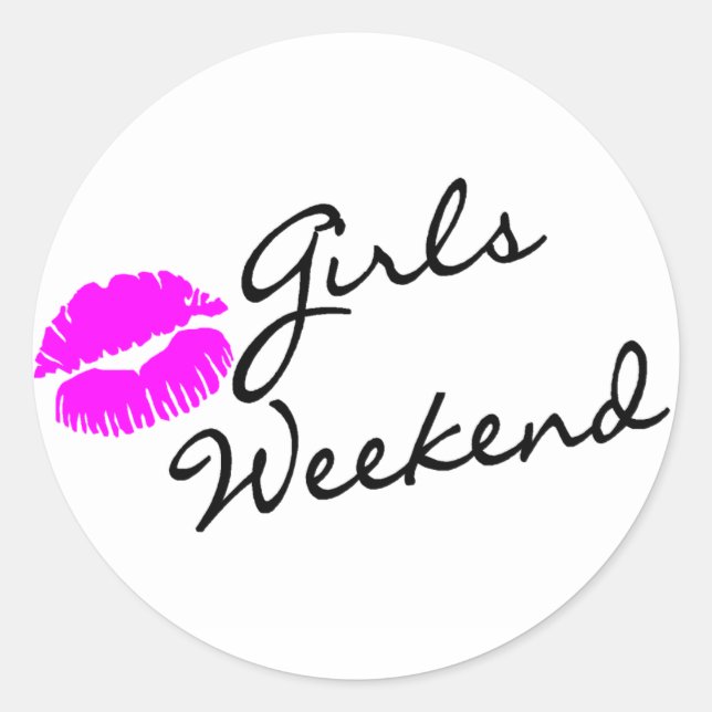 Girls Weekend (Kiss Blk) Runder Aufkleber (Vorderseite)