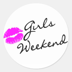 Girls Weekend (Kiss Blk) Runder Aufkleber