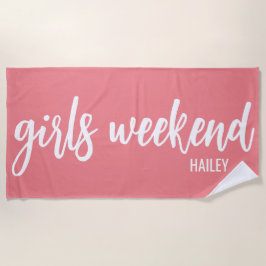 Girls Weekend Monogram Beach Handtuch
