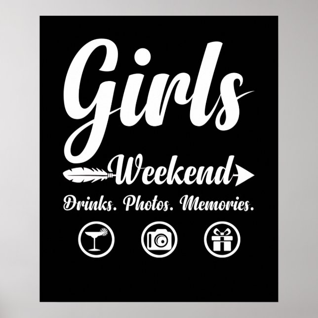 Girls Weekend Vacation Drinks Fotos Memories Poster (Vorne)