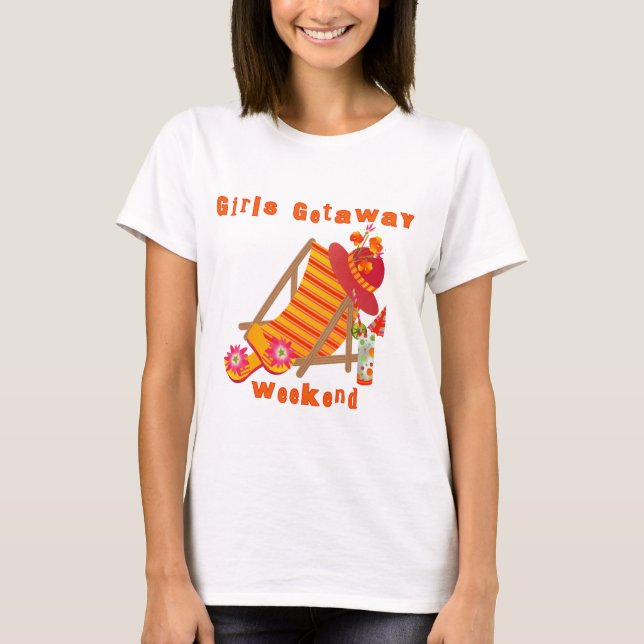 Girls Weggehen Wochenende T - Shirt und Geschenke (Vorderseite)