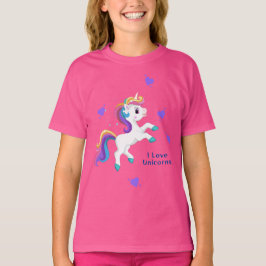 Girls Whimsical Aquamarin Unicorn BIrthday Party T-Shirt