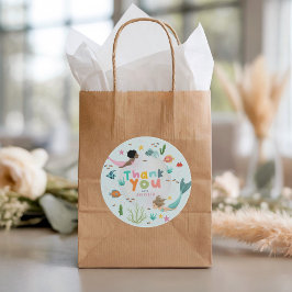 Girls Whimsical Two the Sea Mermaid Birthday Favor Runder Aufkleber