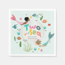 Girls Whimsical Under the Sea Splash 2nd Birthday Serviette