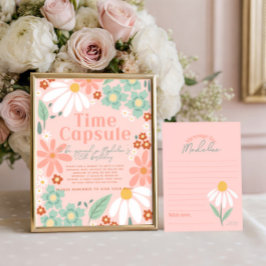 Girls Wildblume Daisy Foto Geburtstag Begrüßungsze Poster