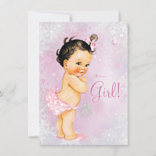 Girls Winter Wonderland Baby Dusche Einladung