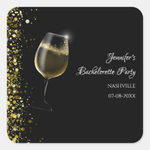 Girls-Wochenendgold Mocktail-Junggeselinnen-Abschi Quadratischer Aufkleber