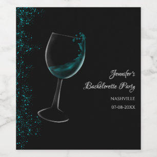 Girls-Wochenendmocktail Junggeselinnen-Abschied bl Weinetikett