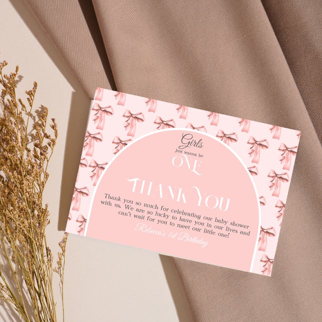 Girls wollen einfach nur ein rosa Bow sein erster  Dankeskarte (Von Creator hochgeladen)