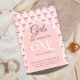 Girls wollen einfach nur ein rosa Bow sein erster  Einladung