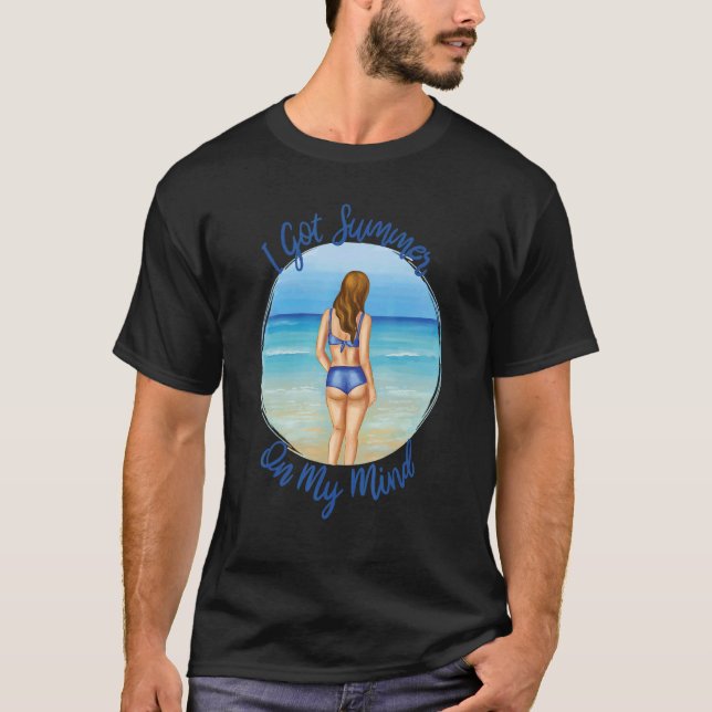 Girls Woman Bikini Bekleidung Ocean Beach Holiday T-Shirt (Vorderseite)