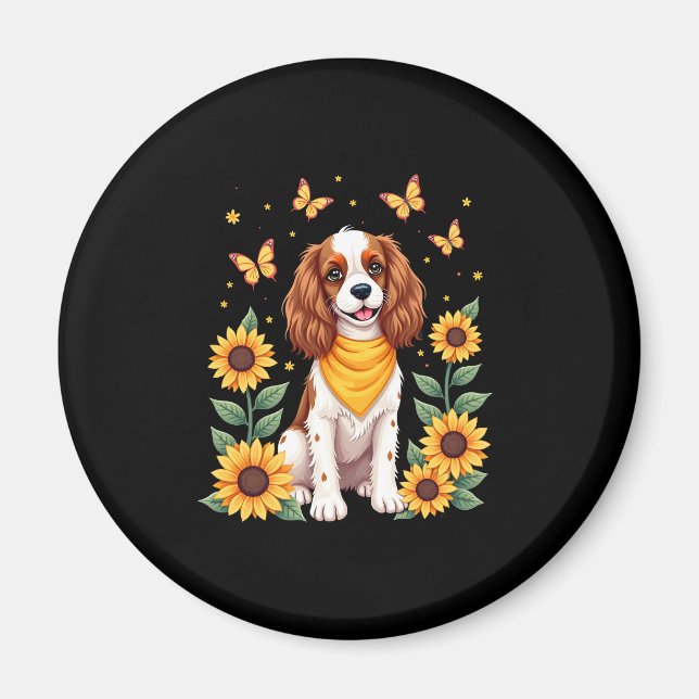 Girls Women Mama Cavalier King Charles Spaniel Dog Magnet (Vorne)