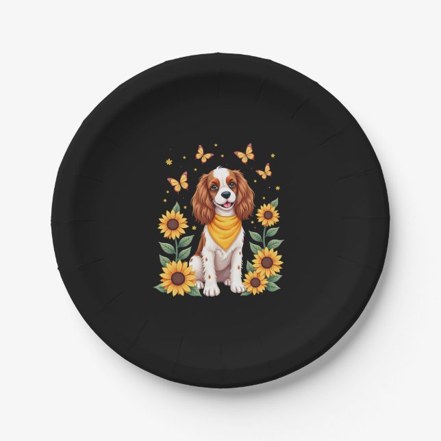 Girls Women Mama Cavalier King Charles Spaniel Dog Pappteller (Vorderseite)