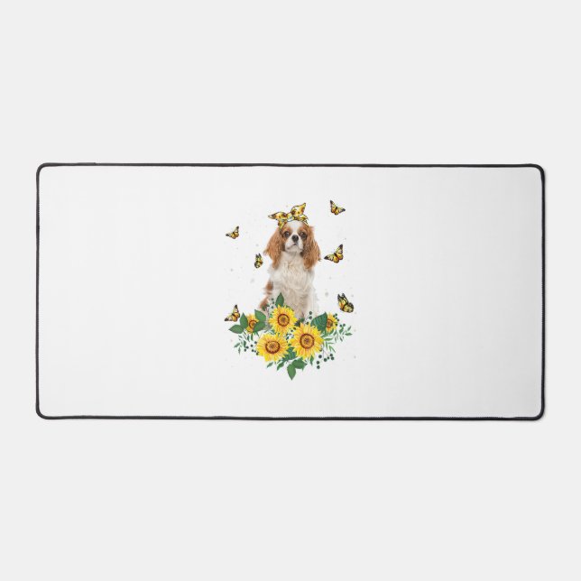 Girls Women Mama Cavalier King Charles Spaniel Dog Schreibtischunterlage (Vorderseite)