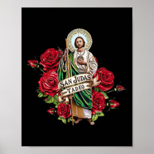 Girls Women Rote Rosen San Judas Tadeo Poster