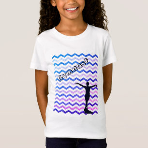 Girls Zickzack Gymnast Gymnastik T - Shirt