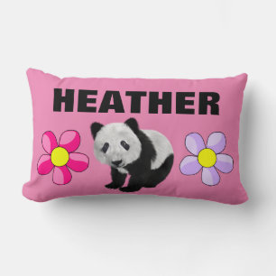 GIRLS ZIMMER PERSONALISIERT PANDA BAR PILLOW LENDENKISSEN