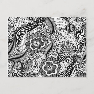 Girly Abstrakt Floral Postkarte