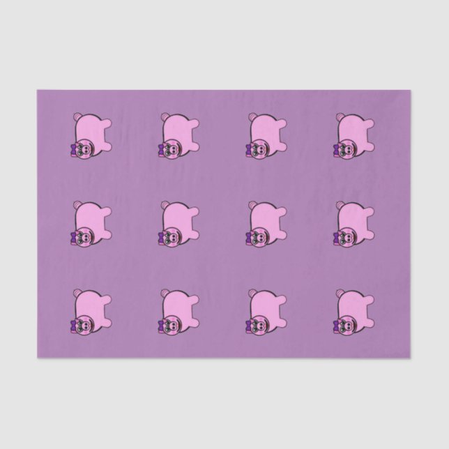 Girly angefülltes Schwein Seidenpapier (Vorderseite)