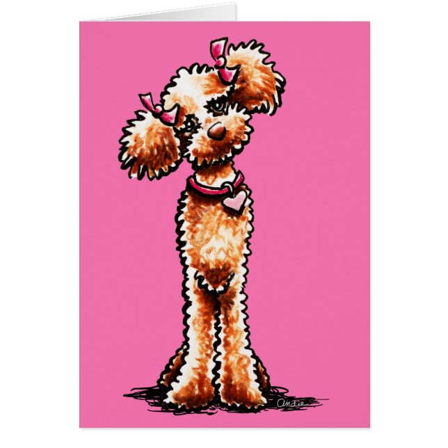 Girly Apricot Poodle Off Leash Art™ (Vorne)