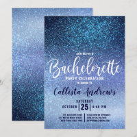 Girly Aqua Baby Blue Triple Glitzer Bachelorette