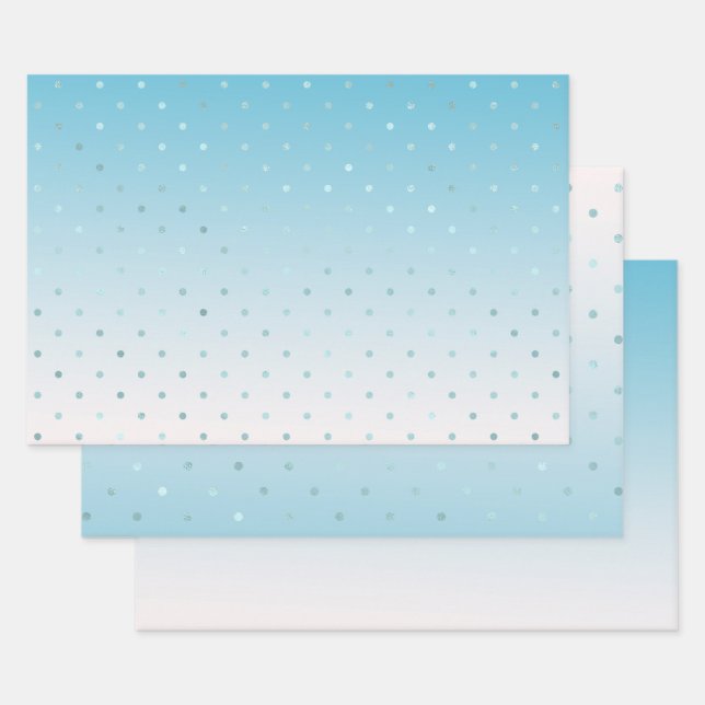Girly Aqua Glam Dots Geschenkpapier Set (Set)