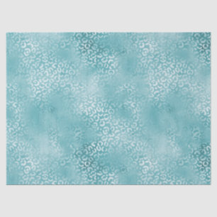 Girly Aqua Turquoise Leopard Print Seidenpapier