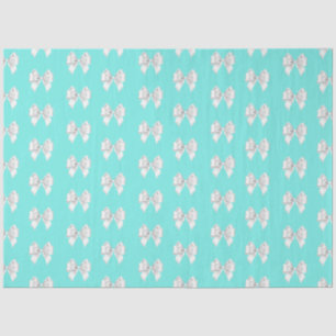 Girly Aquamarin Aqua Blue Tiffany Thema White Bow Seidenpapier