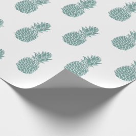 Girly Aquamarin Glitzer Ananas Muster Geschenkpapier