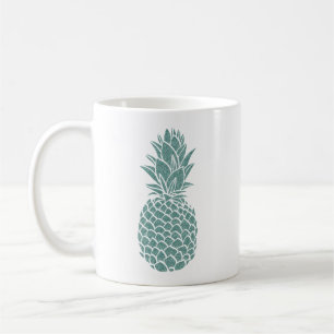 Girly Aquamarin Glitzer Ananas Sparkle Kaffeetasse