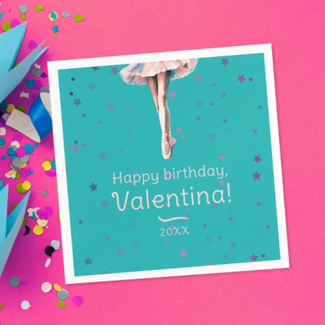 Girly Ballerina Pink Tutu Farbige Sterne Türkisch Serviette (Von Creator hochgeladen)