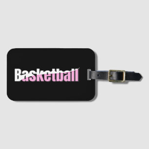 Girly Basketball Player Pink Typografy Gepäckanhänger