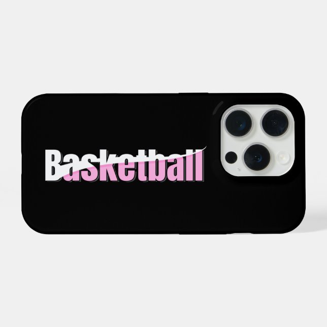 Girly Basketball Player Pink Typografy iPhone Hülle (Rückseite (Horizontal))