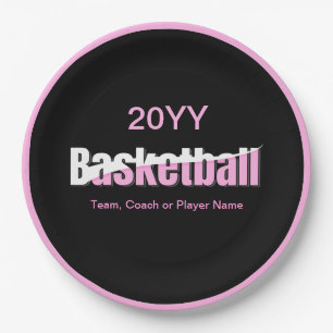 Girly Basketball Player Pink Typografy Pappteller