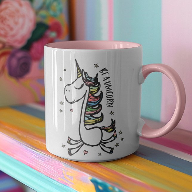 Girly Be a Unicorn Motivierend Zitat Tasse (We can't think of a better way for you to express your inner magic in the morning and start your day)