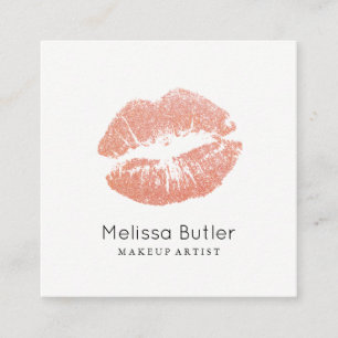 Girly Beauty Lips White Quadratische Visitenkarte