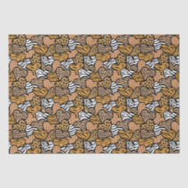 Girly Beige Playful Animal Print Hörname Seidenpapier