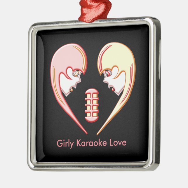 Girly BESTE FREUNDIN Karaoke Liebe Herz Ornament Aus Metall (Links)