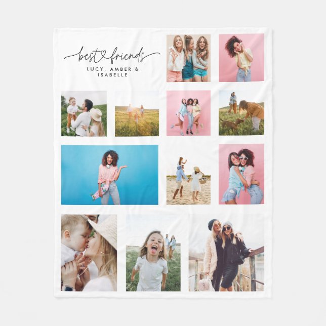Girly besties mult Foto bester Freund Moderne Fleecedecke (Vorderseite)