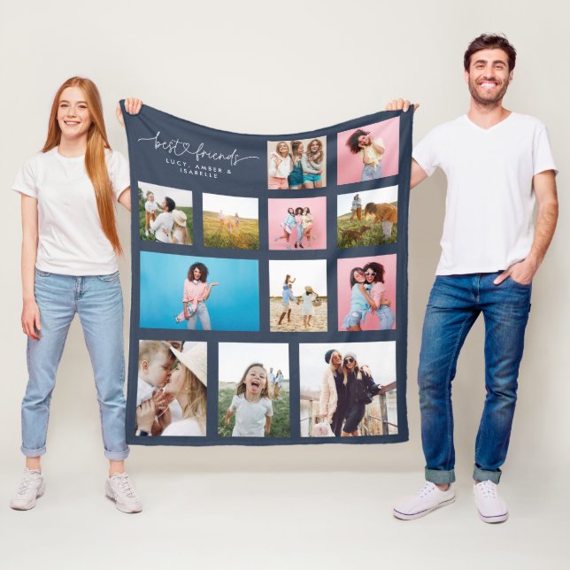 Girly besties mult Foto bester Freund moderne Mari Fleecedecke (Beispiel)