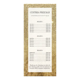 Girly bezaubernde Goldfolie und Glitzer-Masche Werbekarte