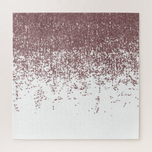 Girly bezauberndes Imitat-Rosen-GoldGlitzer-Weiß Puzzle