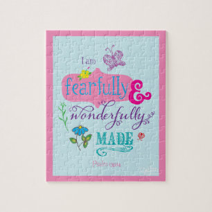 Girly Bible Verse fürchterlich und wunderbar gemac Puzzle