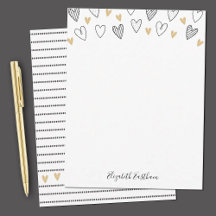 Girly Black Gold Heart Feminine Script